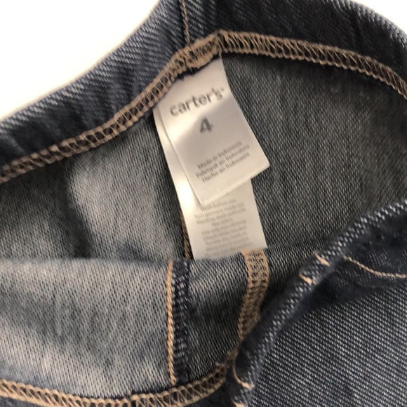 NWOT Carter’s Red Plaid Tunic Button Down w/Rolled Sleeves & Denim Leggings Sz 4 - Picture 8 of 8